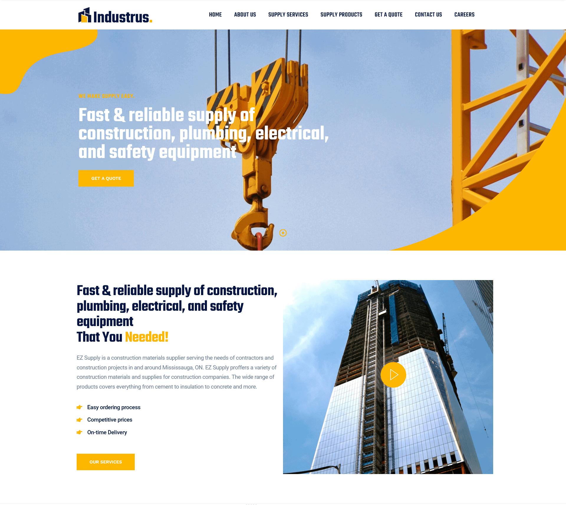 construction company website design wordpress elementor